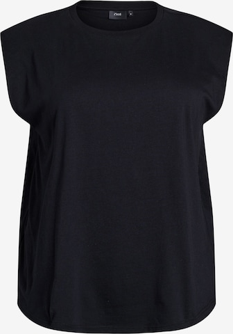 melns Zizzi T-Krekls 'LAURA': no priekšpuses