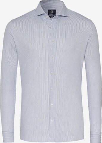 DESOTO Slim fit Button Up Shirt in Blue: front