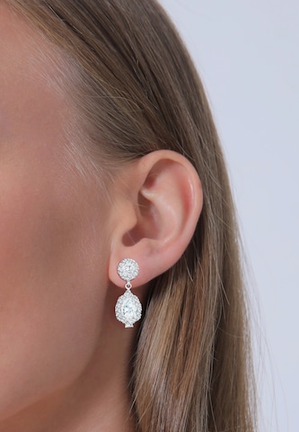 ELLI PREMIUM Earrings 'Elegant Funkelnd' in Silver: front