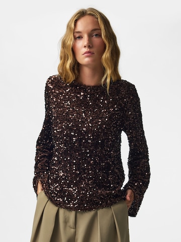 PIECES Shirt 'KAMMY' in Brown: front