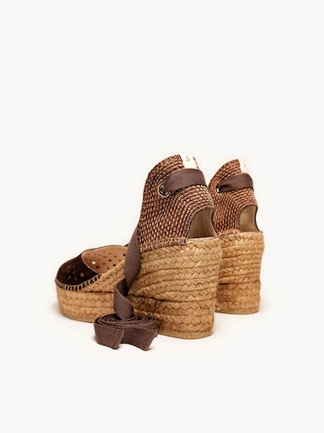 Alhamas Sandal 'Alpargata Cuña 8 cm' in Brown