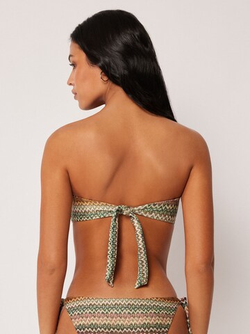 CALZEDONIA Bandeau Bikini Top 'Elegant Ethnic' in Green