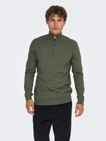 Only & Sons Свитер 'ONSLoui' в Серый: спереди
