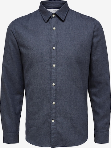 SELECTED HOMME Button Up Shirt 'Robin' in Blue: front