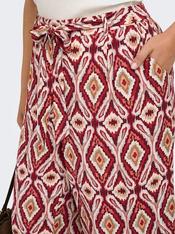 ONLY Carmakoma Loose fit Pleat-Front Pants 'CARMIKASI' in Red