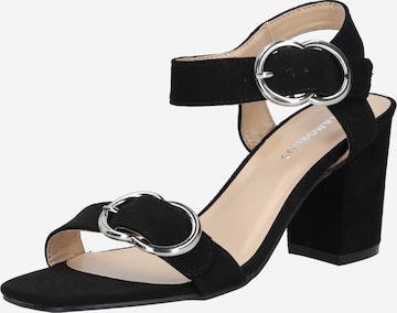 GLAMOROUS Páskové sandály – černá: přední strana