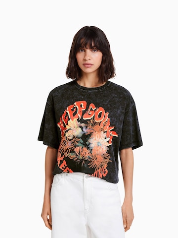 Bershka Shirt in Zwart: voorkant