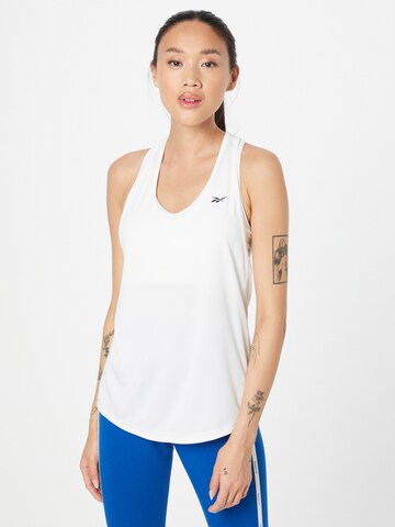 Haut de sport Reebok en blanc : devant