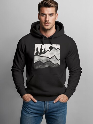 Neverless Sweatshirt 'Mountains' in Black: front