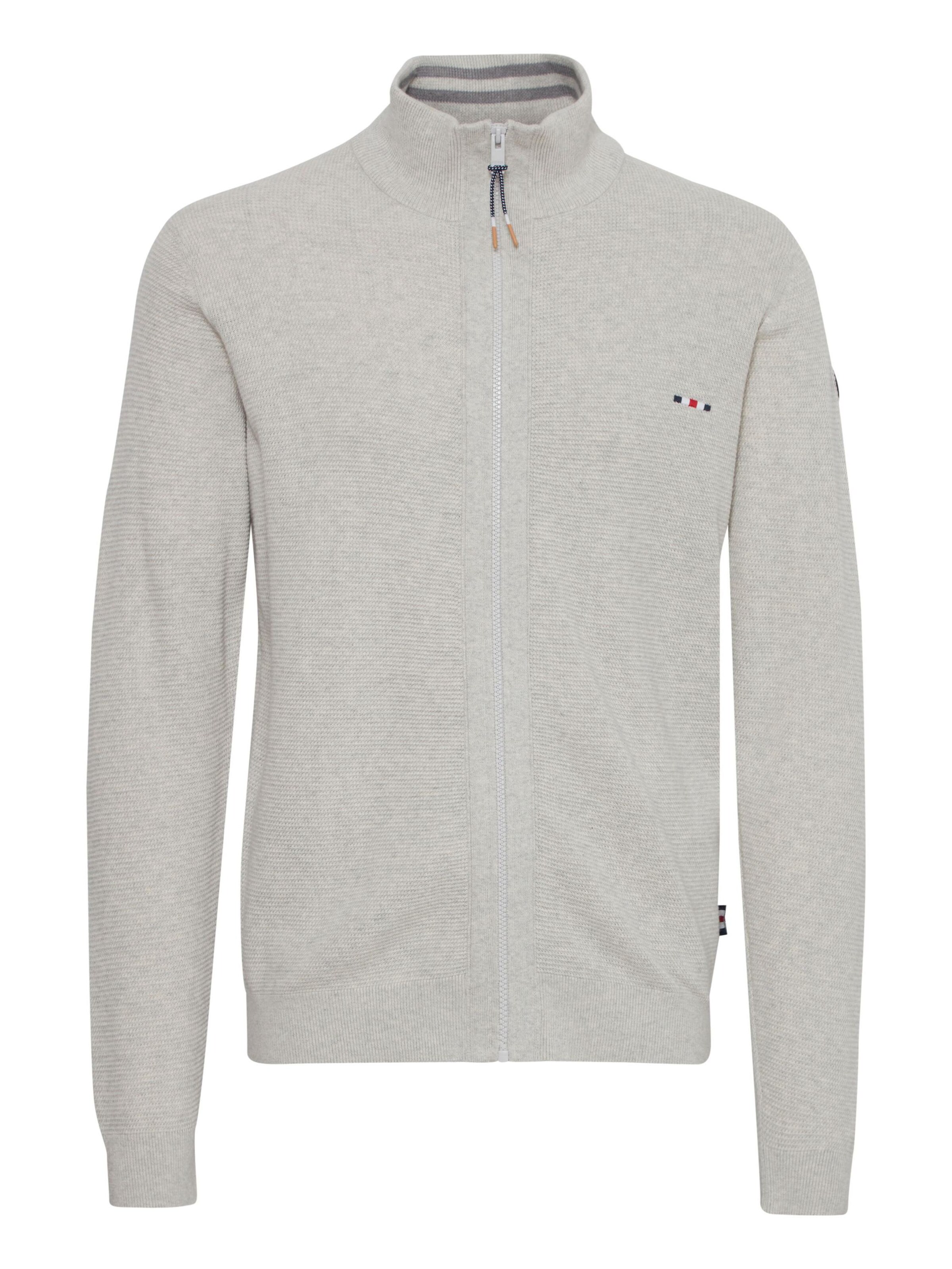 FQ1924 Strickjacke 'KYLE' in Grau: Vorderseite