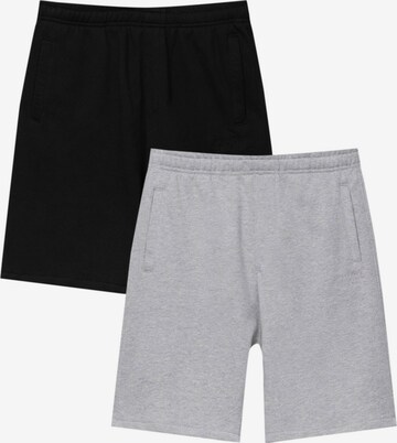 Pull&Bear Loosefit Shorts in Grau: predná strana