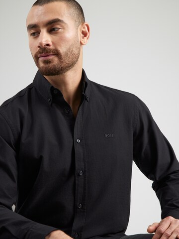 BOSS Regular fit Button Up Shirt 'Rickert' in Black