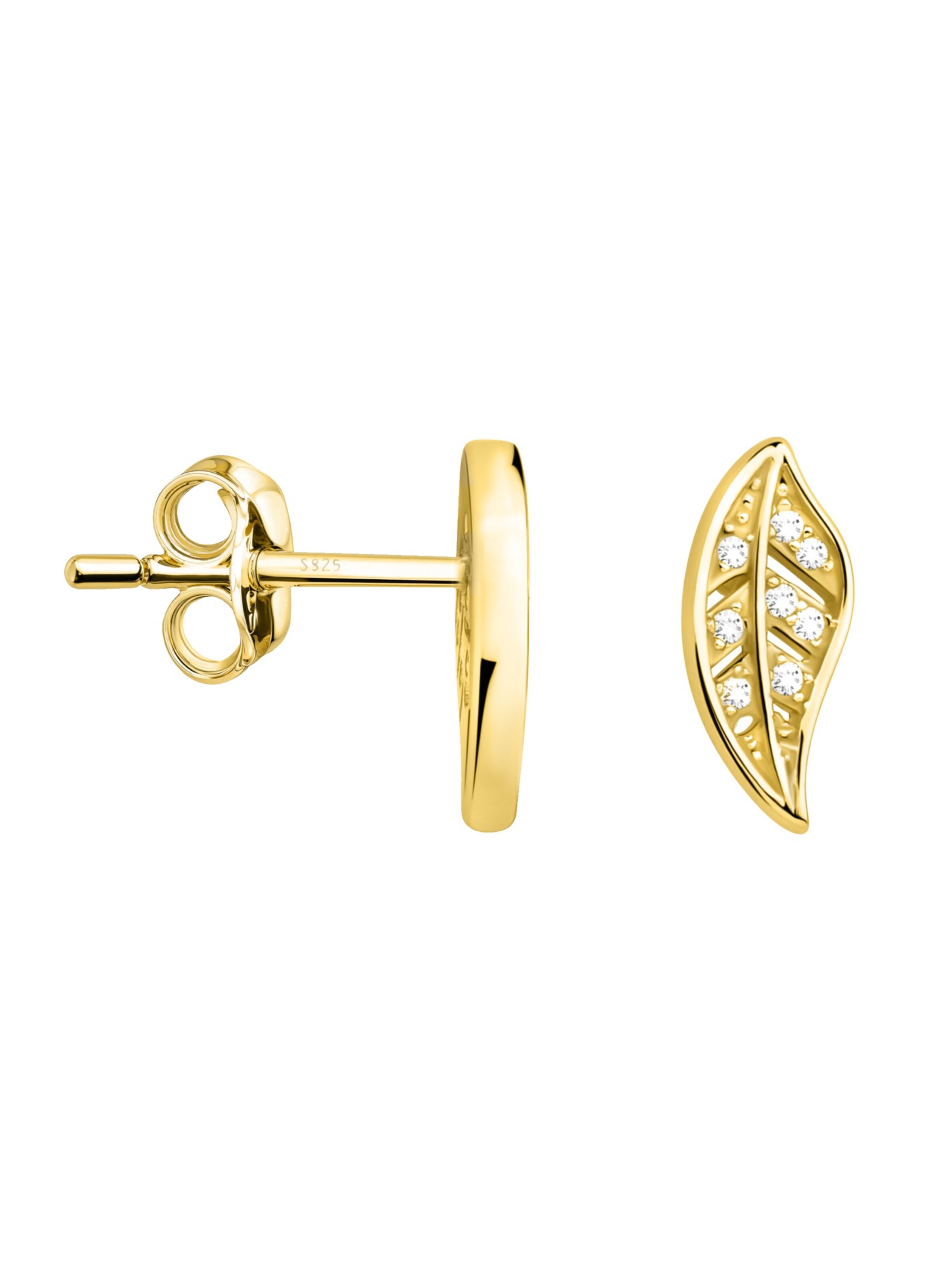 Sofia Milani Ohrringe 'Leaf'‌‌ in Gold: Vorderseite