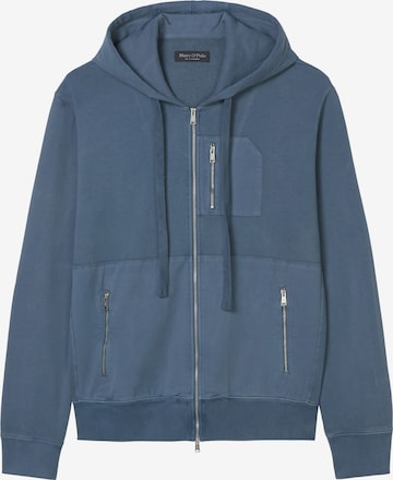 Marc O'Polo Zip-Up Hoodie in Blue: front