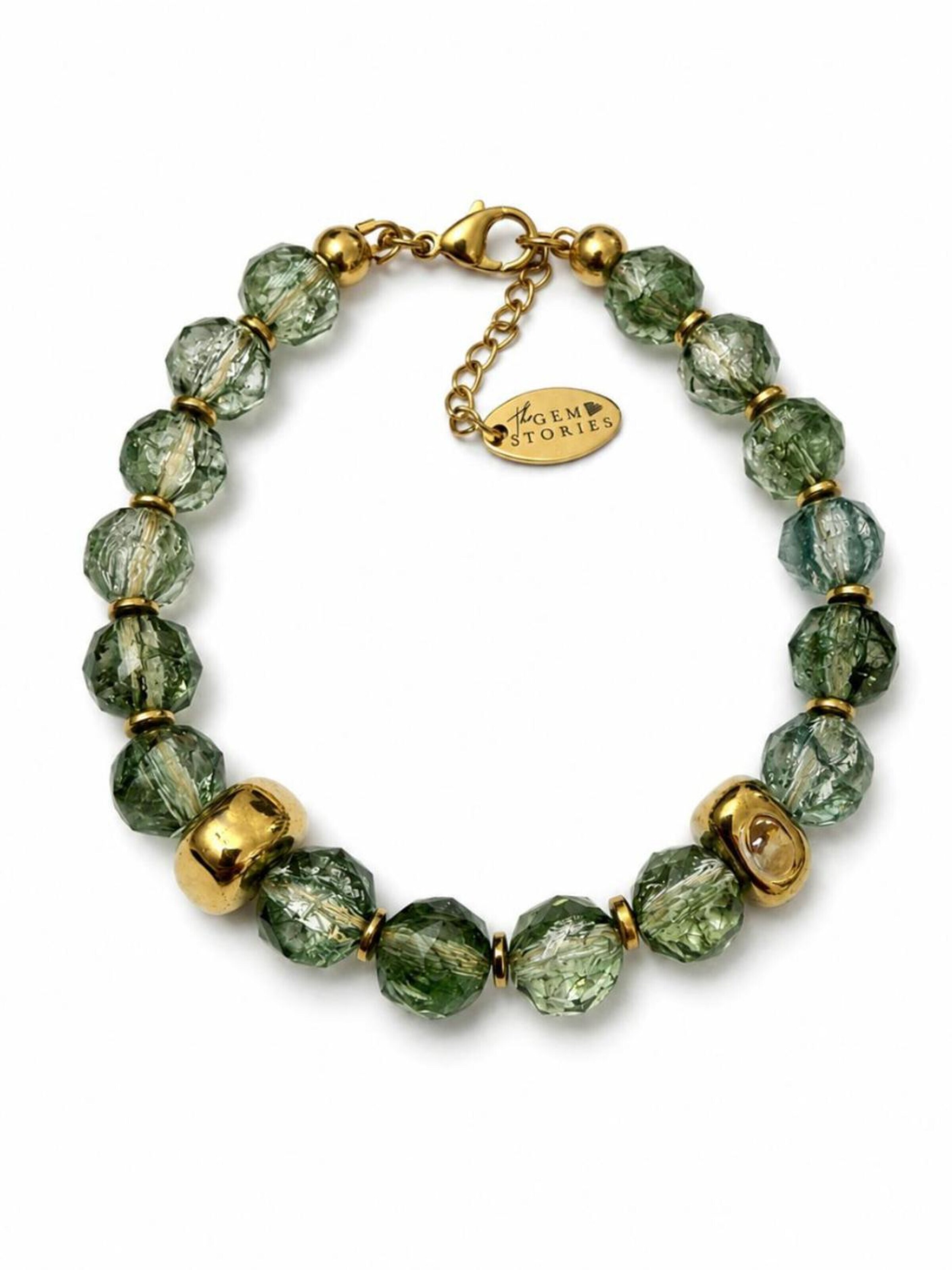 THE GEM STORIES JEWELRY Armband 'Wings of Light' in Groen: voorkant