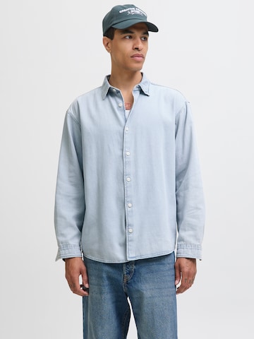 JACK & JONES Классический крой Рубашка 'JORNORREBRO' в Синий: спереди