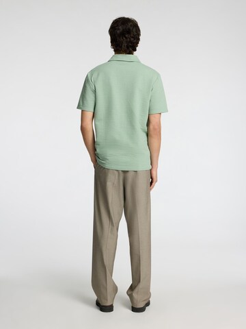 T-Shirt 'Seersucker' SELECTED en vert
