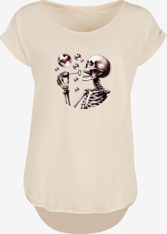 T-shirt 'Niedliches Goth Skelett Herz' F4NT4STIC en beige : devant