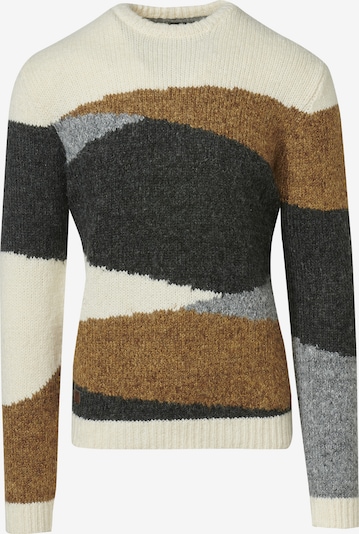 KOROSHI Пуловер в кремаво / пуебло оранжево-кафяво / сиво / антрацитно черно, Преглед на продукта