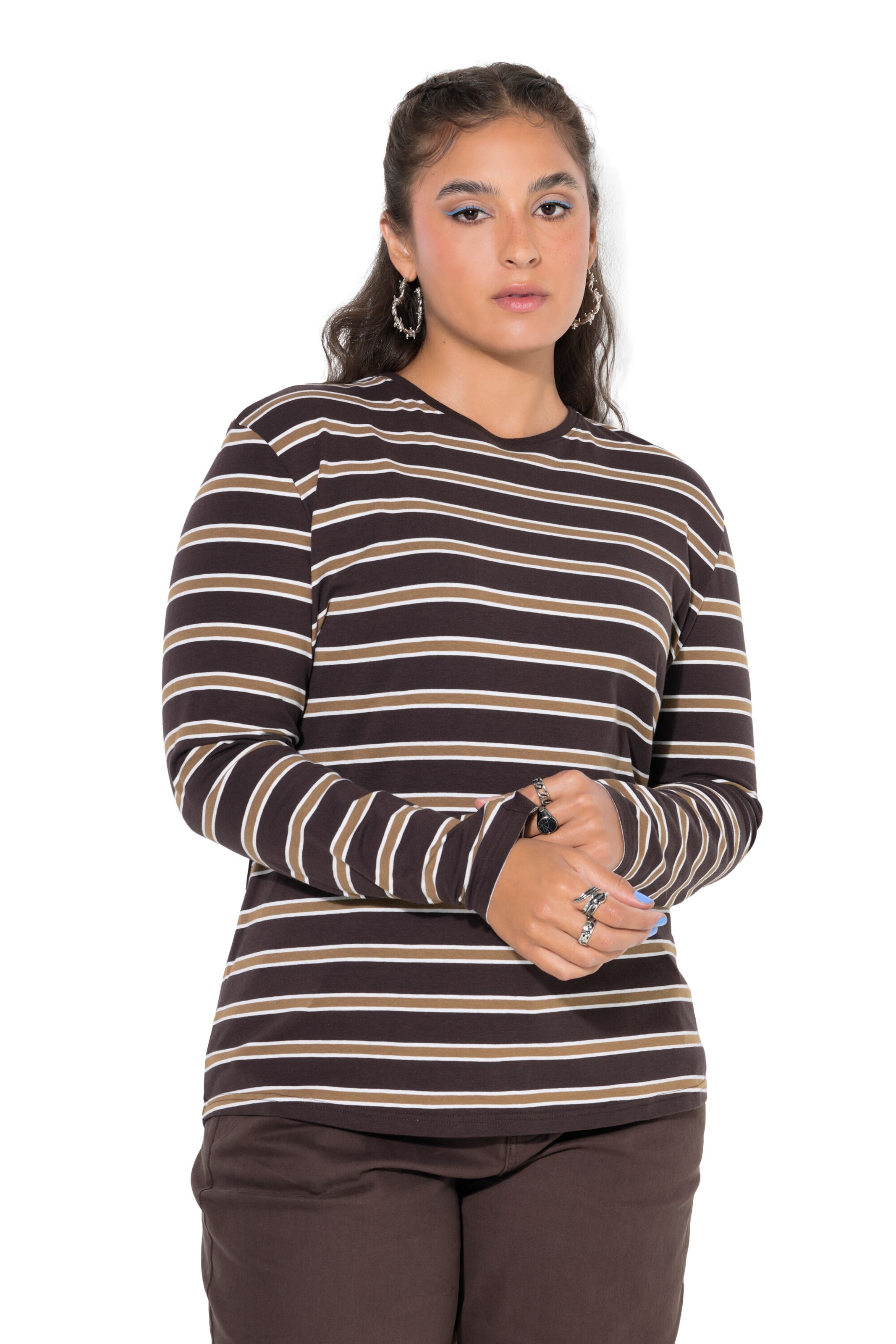 Studio Untold Shirt in Bruin: voorkant