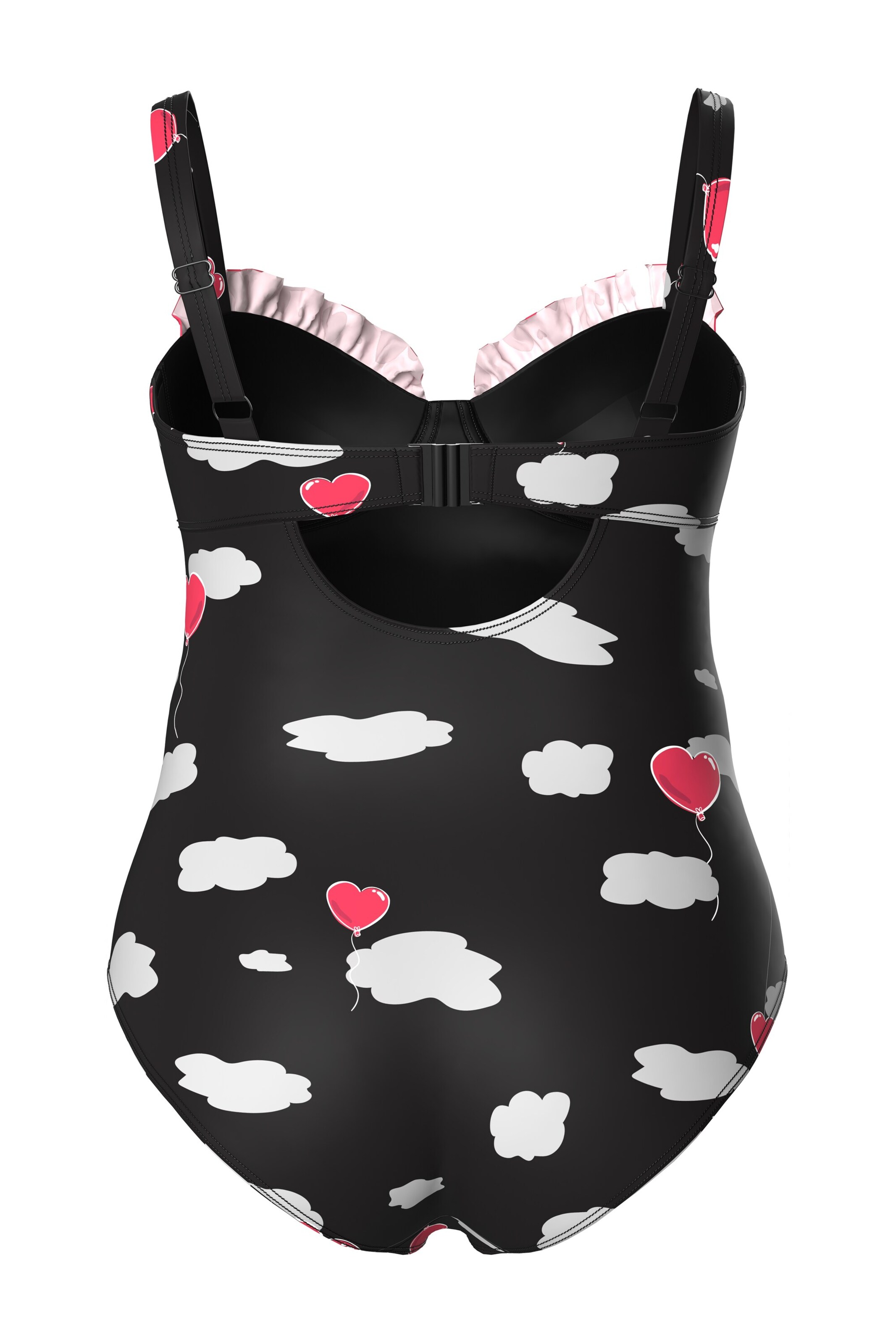 Ulla Popken Badeanzug in Schwarz