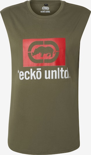 Ecko Unlimited T-Shirt en M en olive / rouge / blanc, Vue avec produit