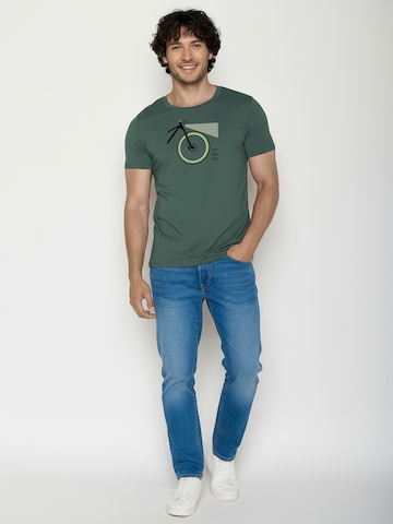 GREENBOMB Shirt ' Guide Bike Light ' in Groen