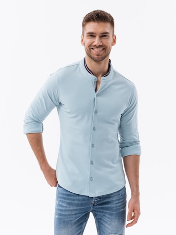Ombre Slim fit Button Up Shirt 'K542' in Blue: front