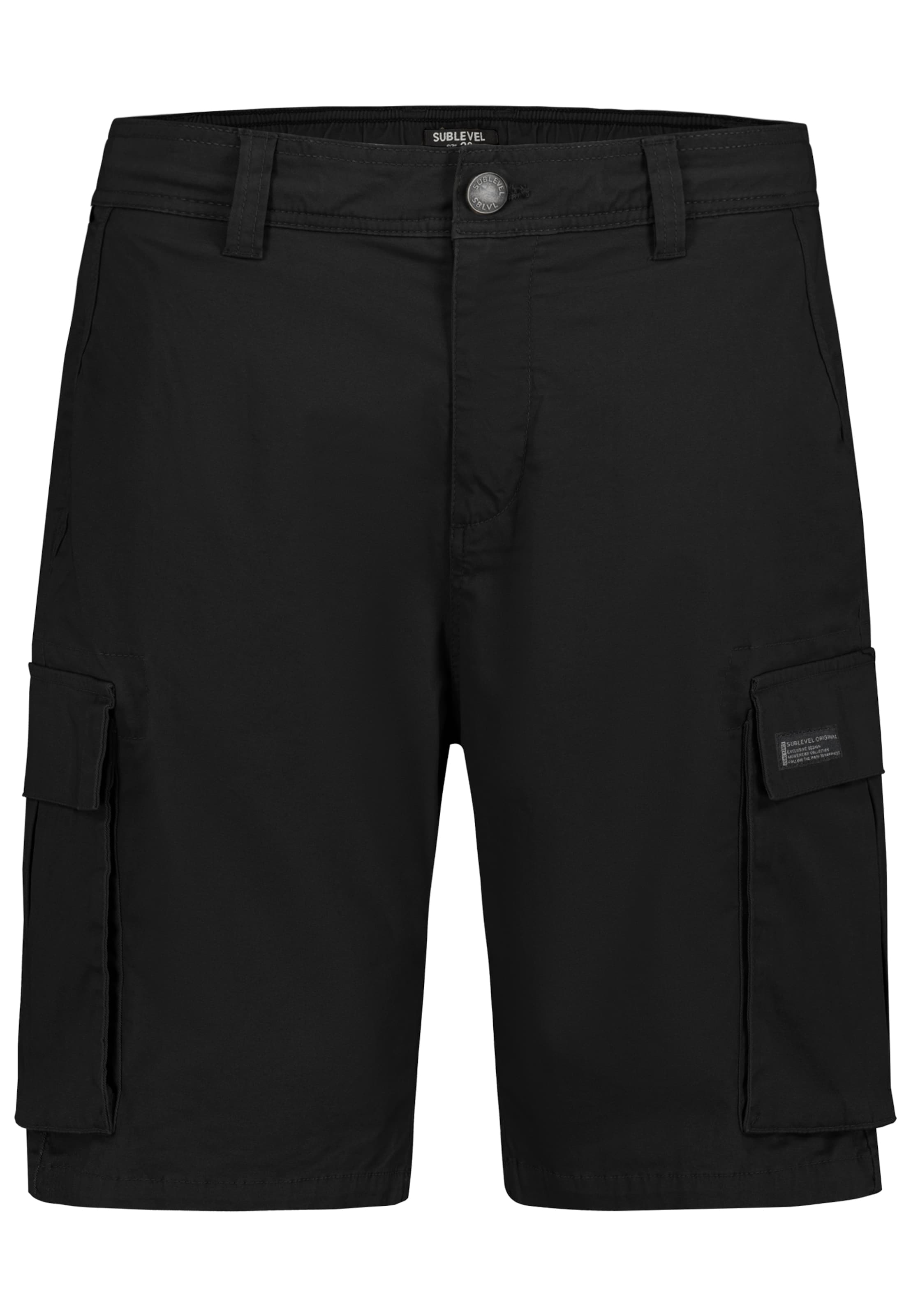 Sublevel Shorts in Schwarz: Vorderseite