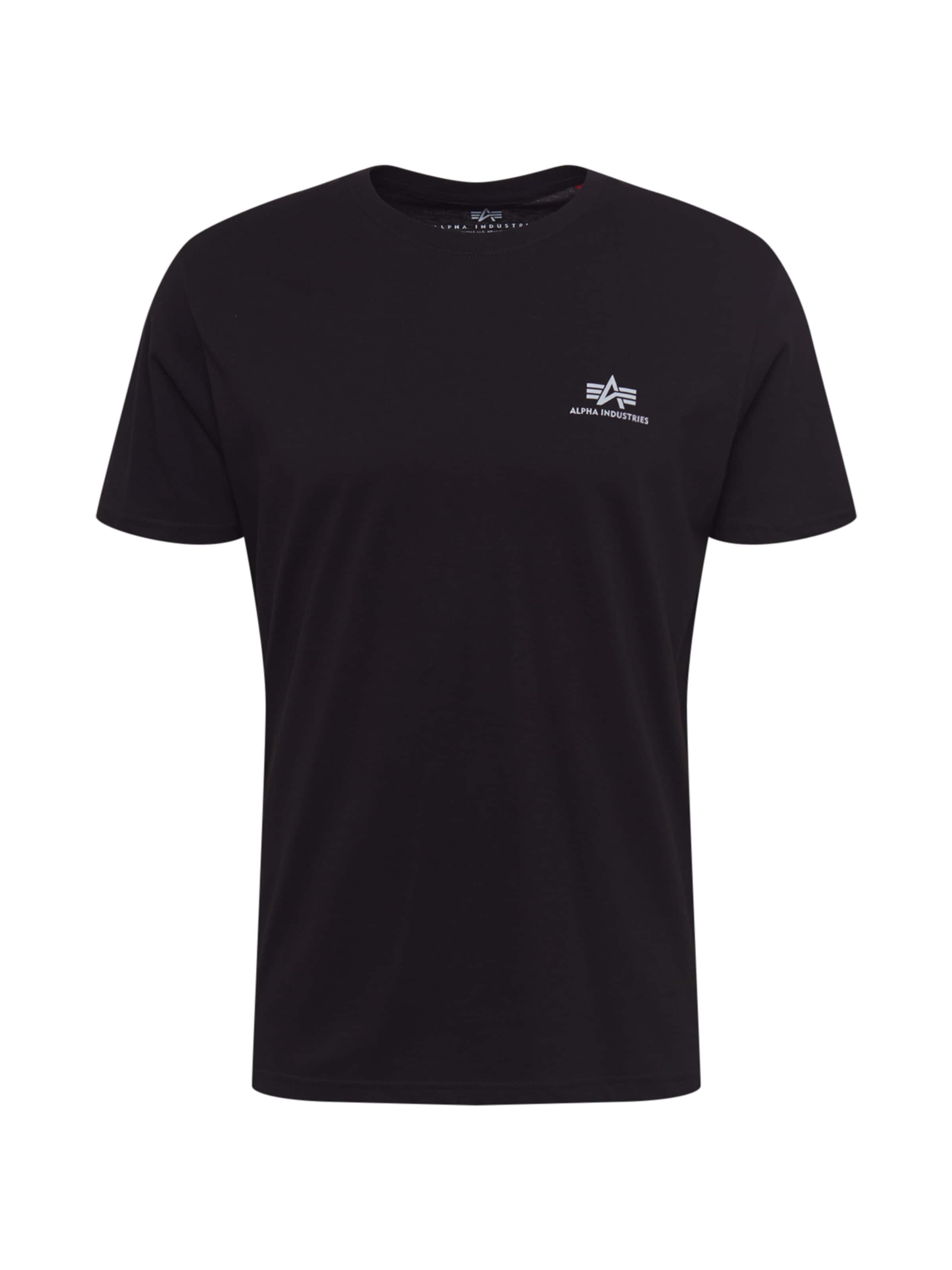 melns ALPHA INDUSTRIES T-Krekls: no priekšpuses