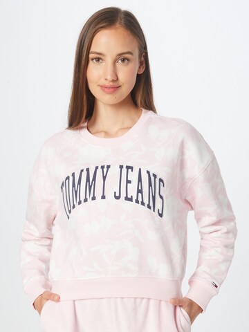 Sweat-shirt Tommy Jeans en rose : devant