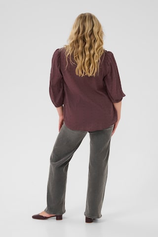 KAFFE CURVE Bluse 'Maia' i brun