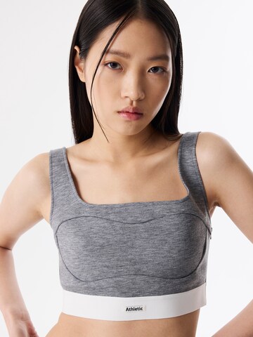 Twist Bralette Bra in Grey: front