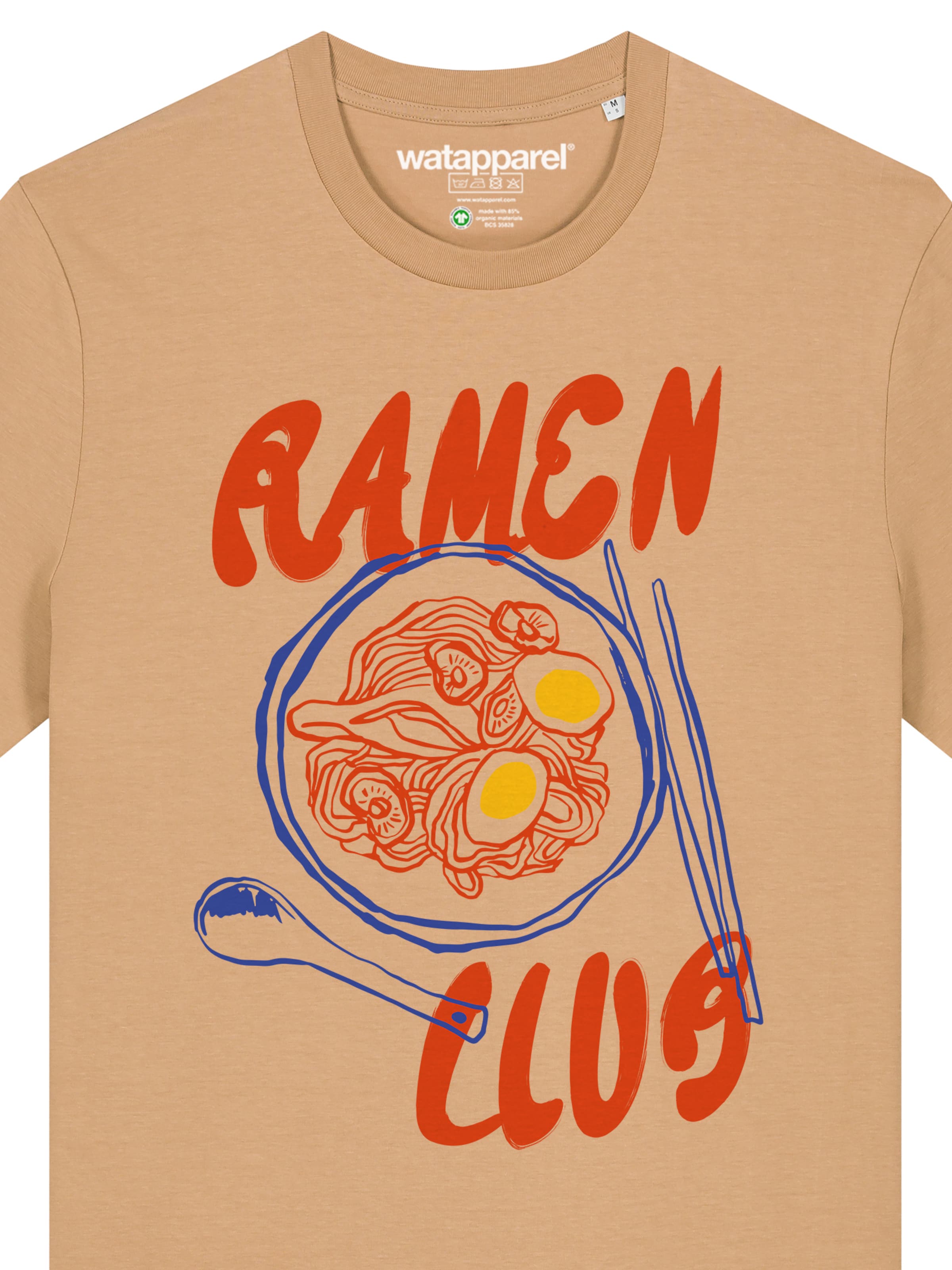 Maglietta 'Ramen Club' di Watapparel in beige