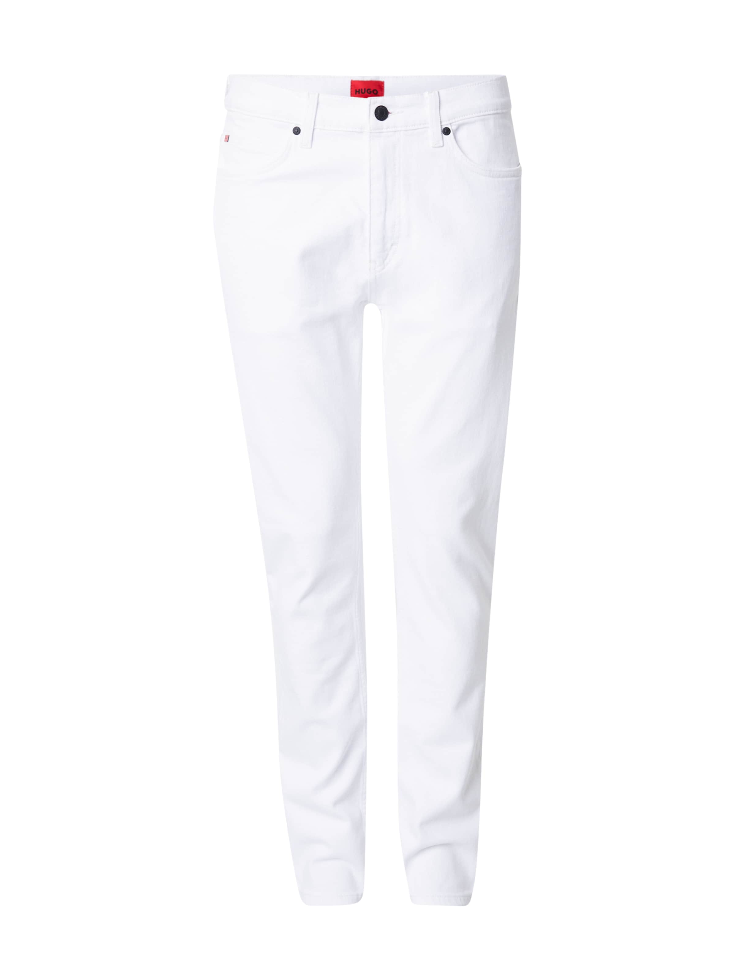 HUGO Normální Džíny '708' – bílá: přední strana