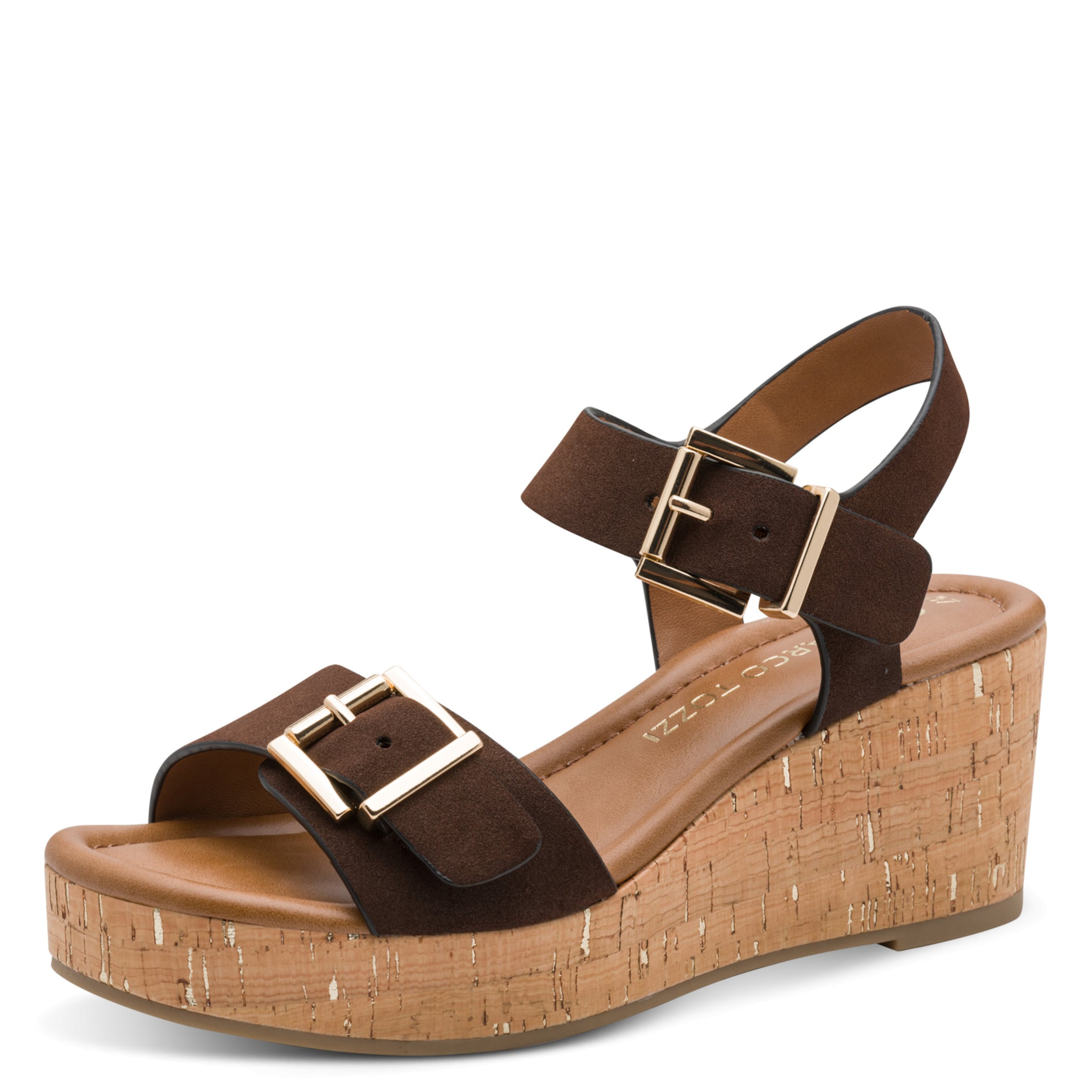 MARCO TOZZI T-Bar Sandals in Brown: front