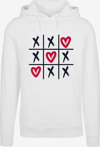 Sweat-shirt 'Valentinstag Herz Tic Tac Toe' F4NT4STIC en blanc : devant