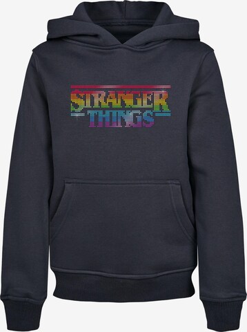 Felpa 'Stranger Things - Rainbow' di ABSOLUTE CULT in blu: frontale