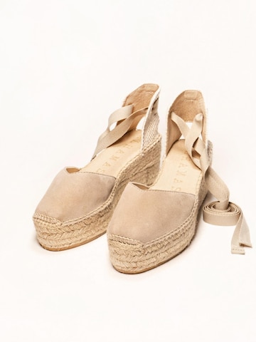 Sandalo 'Alpargata Cuña 6 cm' di Alhamas in grigio