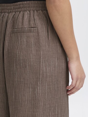 ICHI Wide leg Broek 'Ixremi' in Bruin