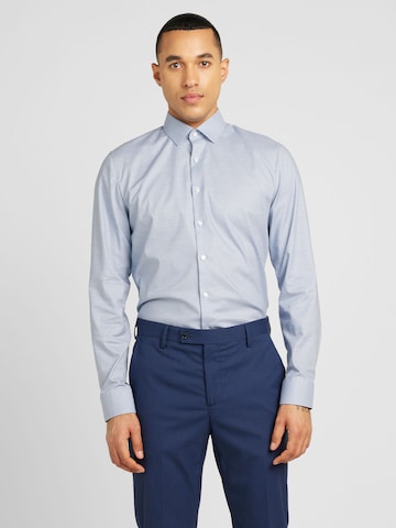 OLYMP - Ajuste estrecho Camisa de negocios en azul: frente