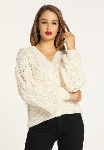 faina Knit cardigan in White: front