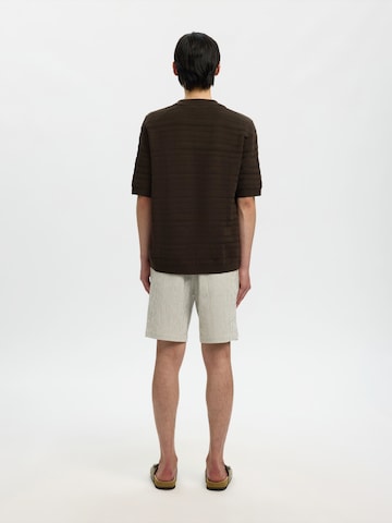 SELECTED Pletena jopa 'SLHPALLE' | rjava barva