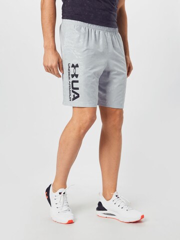 UNDER ARMOUR Regular Workout Pants in Grey: front