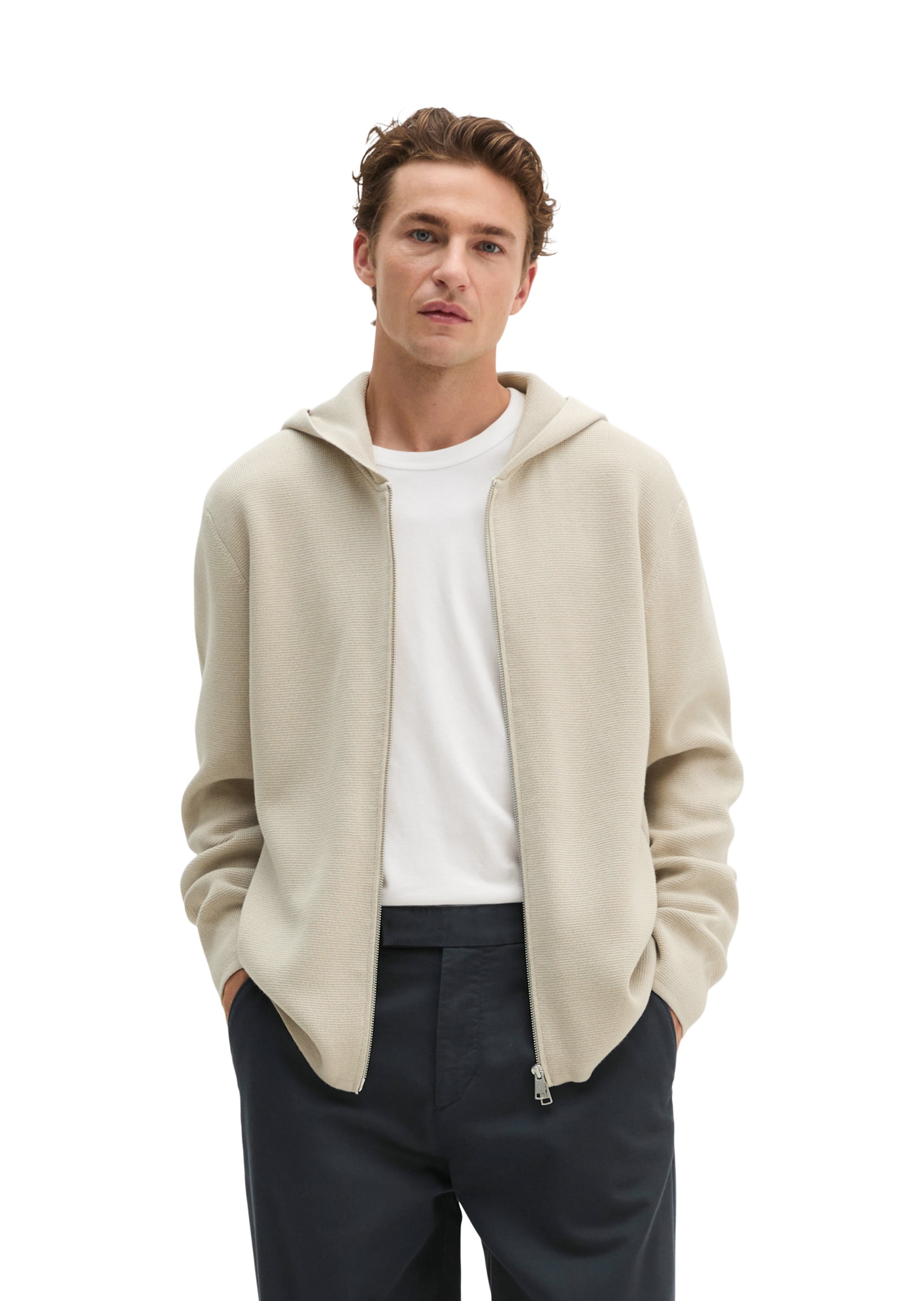 Vestes en maille Marc O'Polo en beige : devant