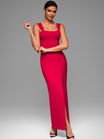 Ombre Abendkleid in Rot: Vorderseite