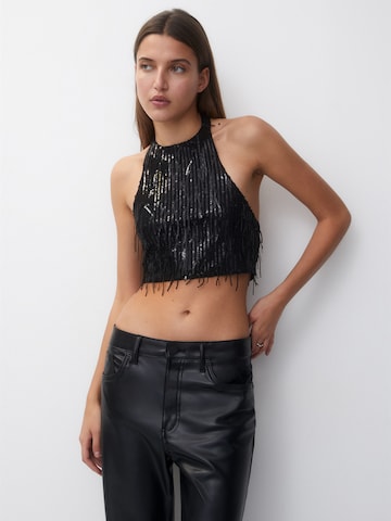 Pull&Bear Top - fekete: elől