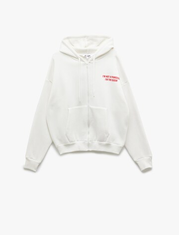 Koton Zip-Up Hoodie in White