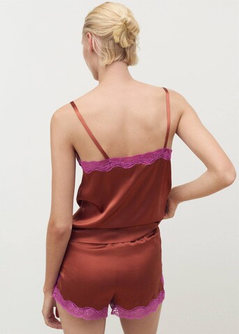 MANGO Pyjamashorts 'Jones' in Braun