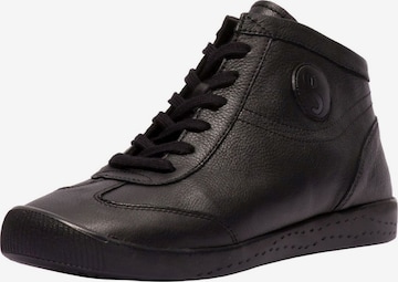 Sneaker alta di Softinos in nero: frontale